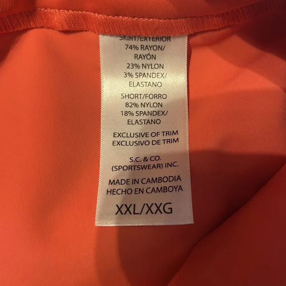 S.C. & CO Ladies' Skort tummy control orange/pink - Picture 7 of 8